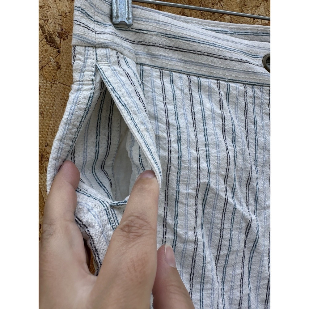 VTG J. Crew Women's Size 10 White‎ Striped City Fit Shorts Casual Pockets - Picture 5 of 16